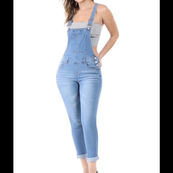 enjean Denim - SALT TREE Enjean Skinny washed out overalls Large